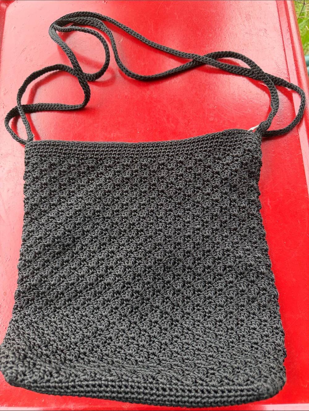 Chateau Black Crochet Crossbody Bag